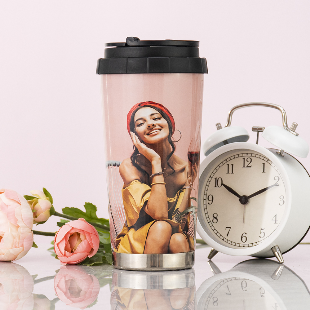 16 oz Personalized Travel Tumbler With Screw On Leak-Proof Lid
