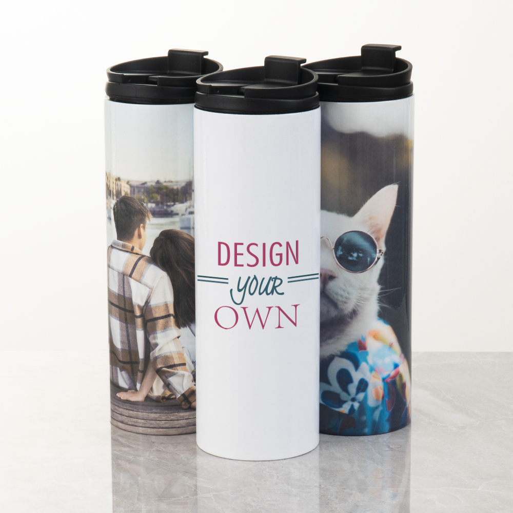 Custom Double-Wall Insulated Tumblers with Auto Sip Lid (16 Oz.), Drinkware & Barware