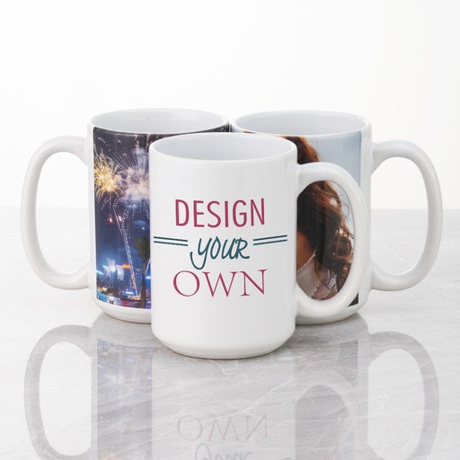 Coffee Mug With Print - Floral Design Mug For Wedding - White Mug 