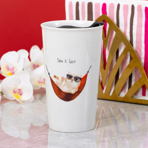  FEWOO Coffee Travel Mug with Ceramic Coating, 12oz
