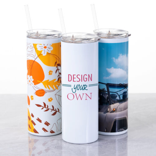 Designer Logo 20 Oz Tumbler with Straw and Lid. FREE SHIPPING