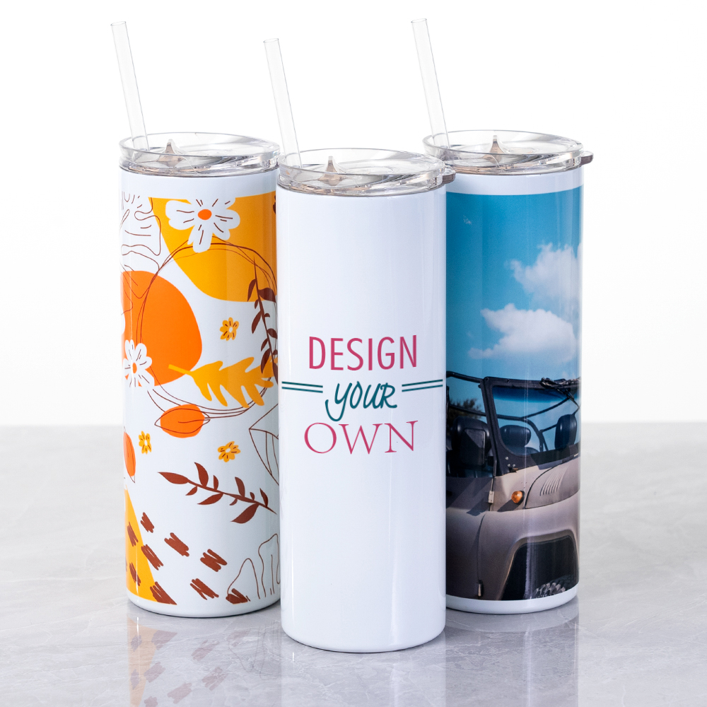 Custom Graphic Double Wall Stainless Steel Tumbler Mug with Straw