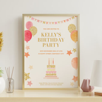 Personalized 16 x 20 birthday party poster