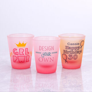 1.5 oz Gradient Frosted Shot Glass Red1