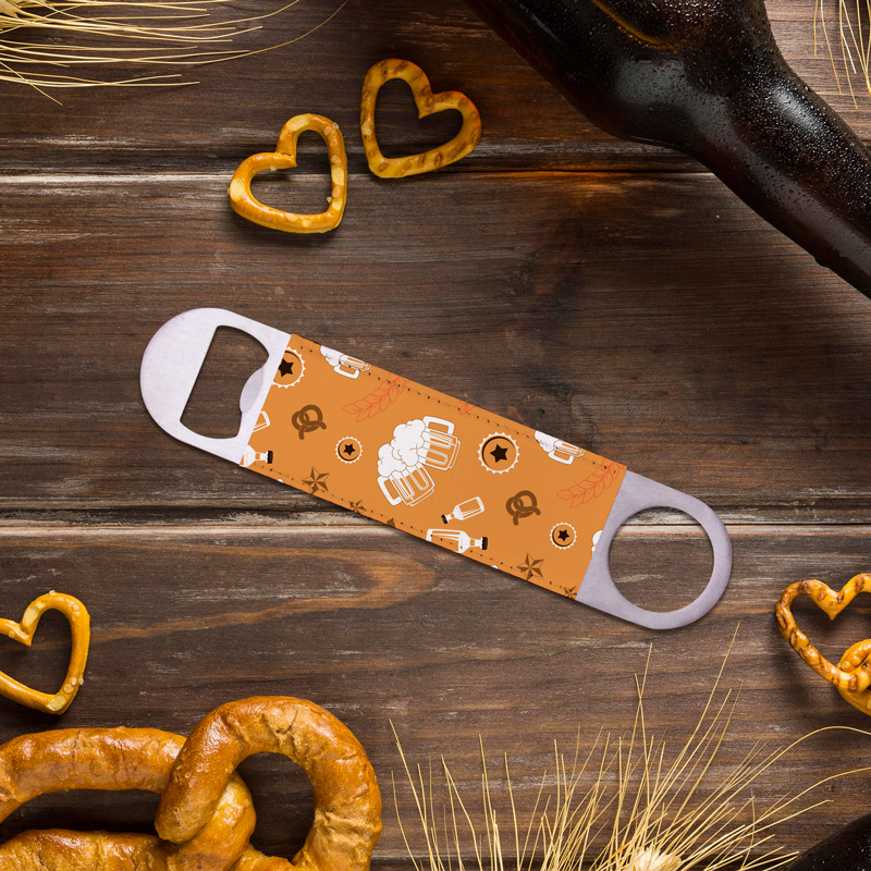 Oktoberfest Sale Stainless Steel Speed Bottle Opener with PU Leather